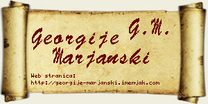 Georgije Marjanski vizit kartica
